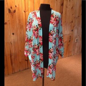 Beautiful Baby Blue Colorful Flower Camisole